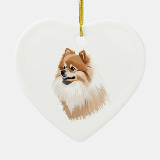 Ceramic worm dog Pomerania Ornament