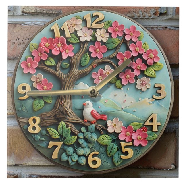 ceramice wall clock ceramic tile (Front)