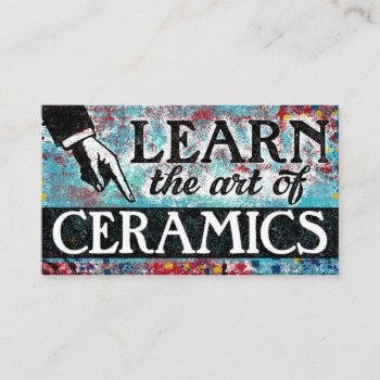 Ceramics Lessons Business Cards - Blue Red by NeatBusinessCards at Zazzle