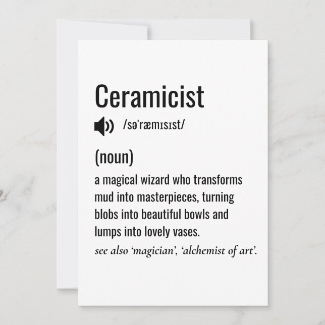 Ceramist Ceramicist Definition Birthday Holiday Card (Front)