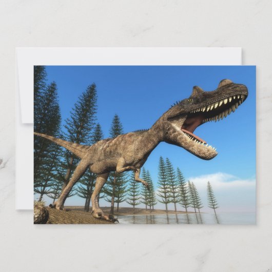 Ceratosaurus dinosaur at the shoreline - 3D render (Front)