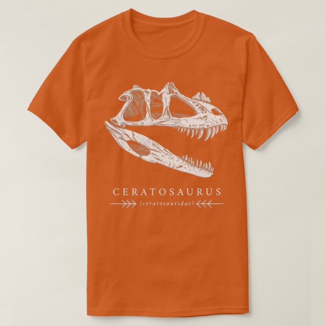 Ceratosaurus dinosaur skull T-Shirt (Design Front)