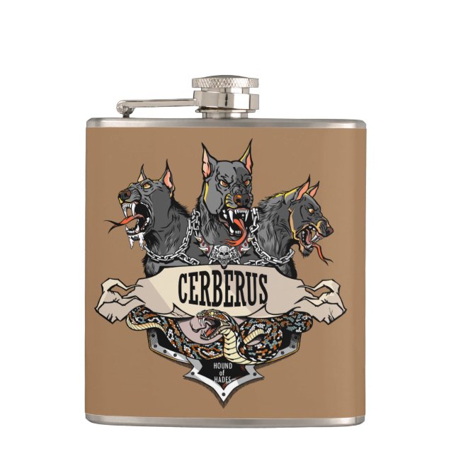 Cerberus and Snake Flask (Front)