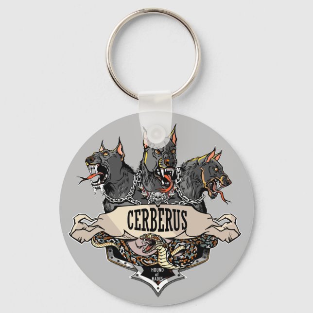 Cerberus Hellhound and snake Keychain (Front)