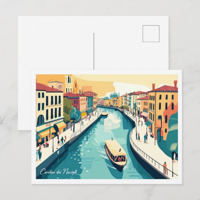 Cerchia dei Navigli Milan ItalyI Travel Postcard (Front/Back)
