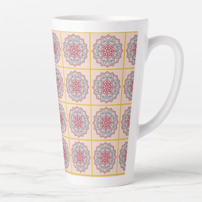 cercle in mosaic. mandala latte mug (Right)