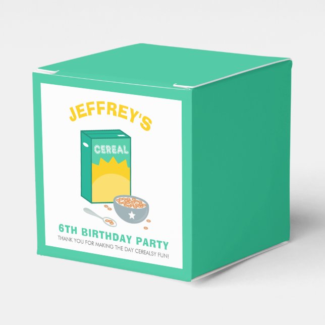 Cereal Birthday Party Favor Boxes (Front Side)