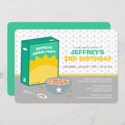Cereal Birthday Party Invitation