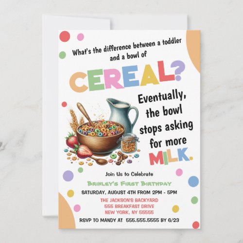 Cereal Birthday Party Invitation