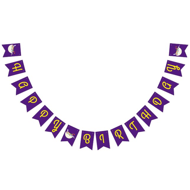 Cereal Bowl Kids Sleepover Birthday Party Cute Bunting Flags (All)