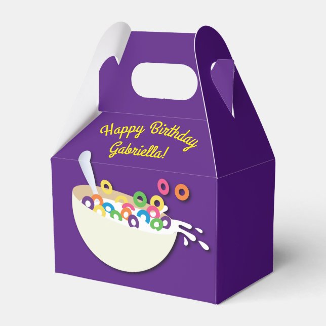 Cereal Bowl Kids Sleepover Birthday Party Cute Favor Boxes (Back Side)