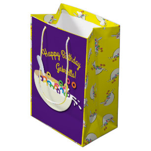 Cereal Bowl Kids Sleepover Birthday Party Cute Medium Gift Bag
