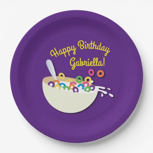 Cereal Bowl Kids Sleepover Birthday Party Cute Paper Plates