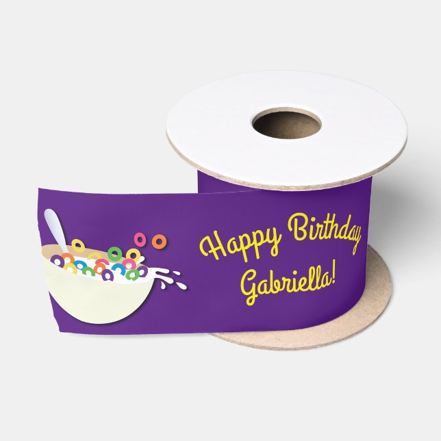 Cereal Bowl Sleepover Birthday Party Satin Ribbon (Spool)