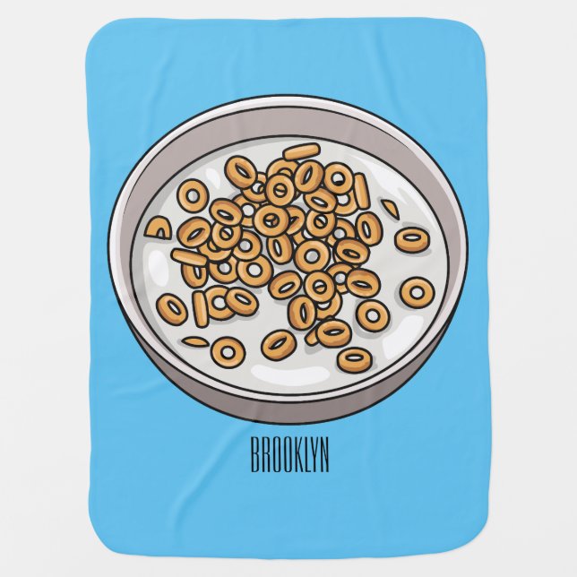 Cereal cartoon illustration  baby blanket (Front)