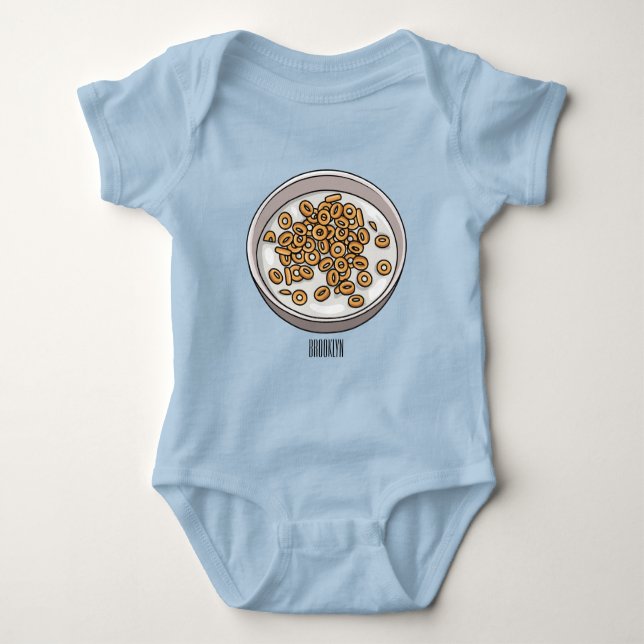 Cereal cartoon illustration  baby bodysuit (Front)