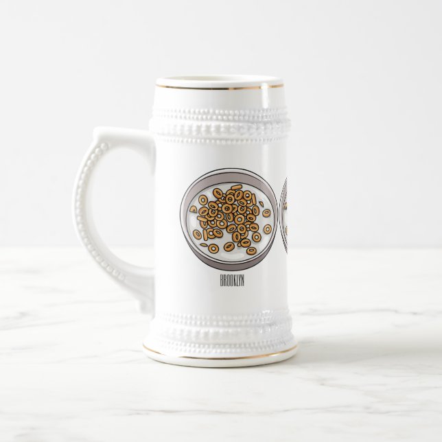 Cereal cartoon illustration  beer stein (Left)