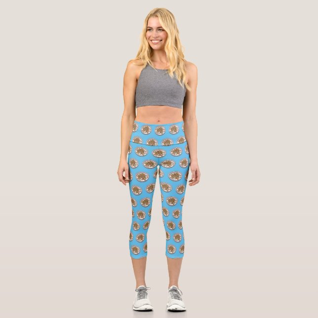 Cereal cartoon illustration capri leggings (Front)