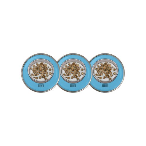 Cereal cartoon illustration  golf ball marker