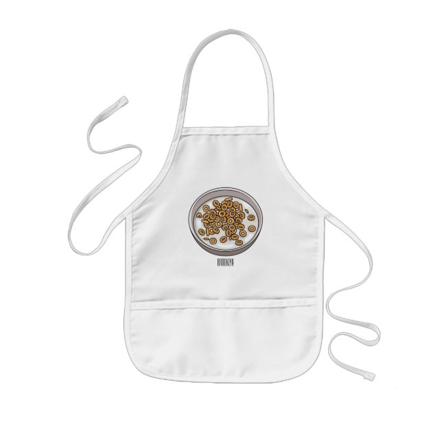 Cereal cartoon illustration  kids' apron (Front)