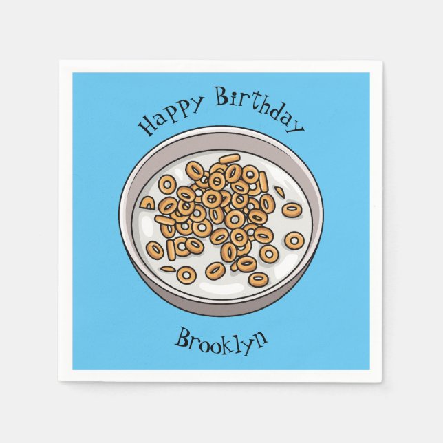Cereal cartoon illustration  napkins (Front)
