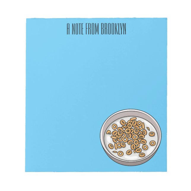 Cereal cartoon illustration  notepad (Front)