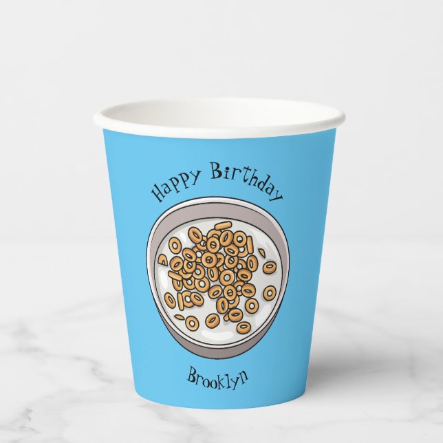 Cereal cartoon illustration  paper cups (Front)