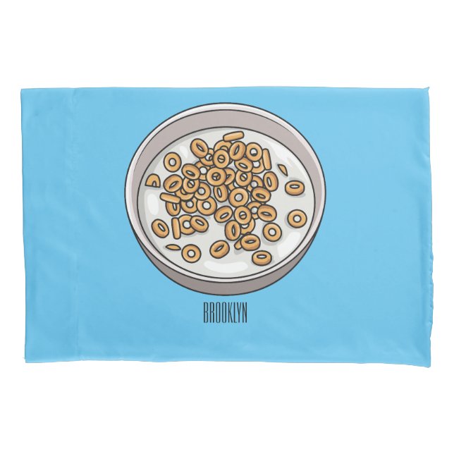 Cereal cartoon illustration pillow case (Front)