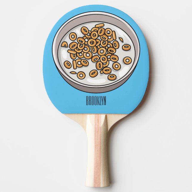 Cereal cartoon illustration ping pong paddle (Front)