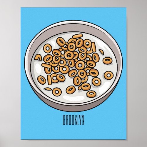 Cereal cartoon illustration  poster