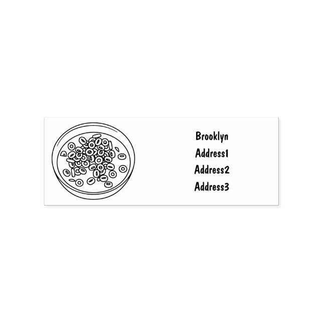 Cereal cartoon illustration rubber stamp (Imprint)