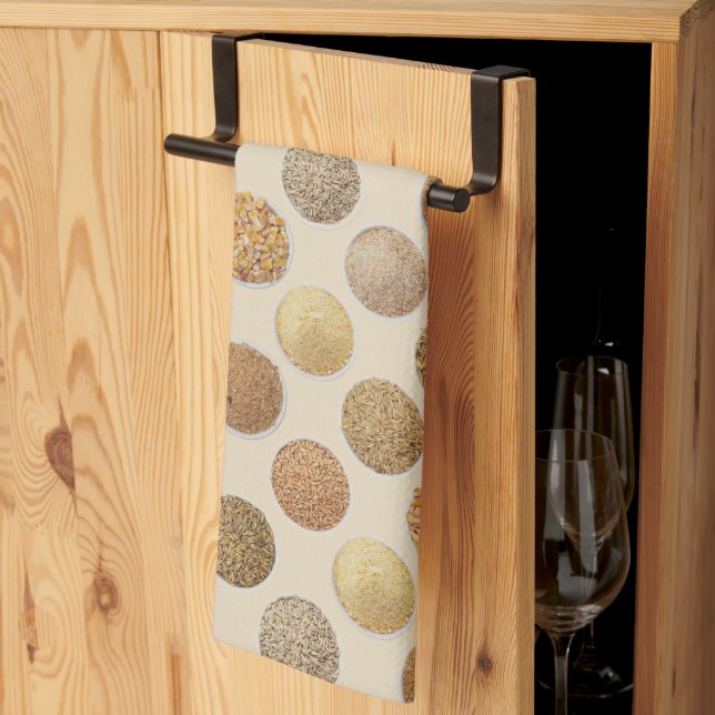 Cereal Grains Harvest Spots Kitchen Towel (Thirds Fold)