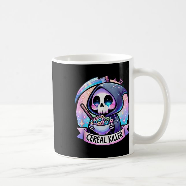 Cereal Killer Breakfast Cereal Bowl Cereals Skull  Coffee Mug (Right)