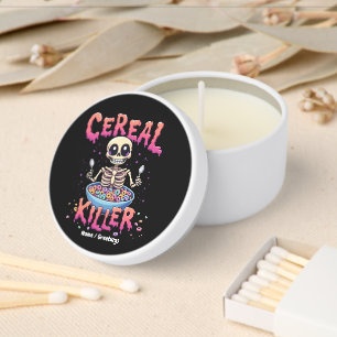 Cereal Killer Breakfast Funny Cereal Bowl Skeleton Mini Candle Favors