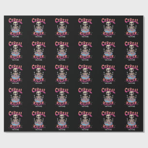 Cereal Killer Breakfast Funny Cereal Bowl Skeleton Wrapping Paper