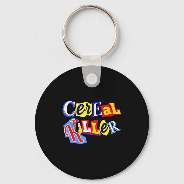 Cereal Killer Food Lover Ironic Funny Breakfast Pu Keychain (Front)