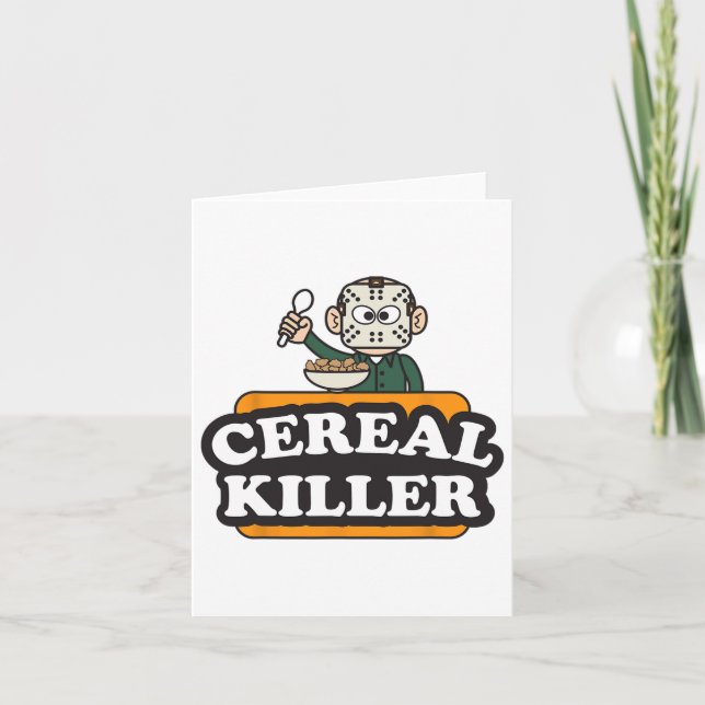 Cereal Killer Food Pun Humor Costume Fun Halloween Card (Front)