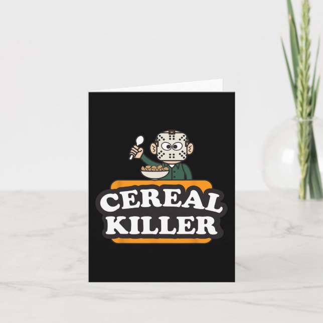 Cereal Killer Food Pun Humor Costume Fun Halloween Card (Front)