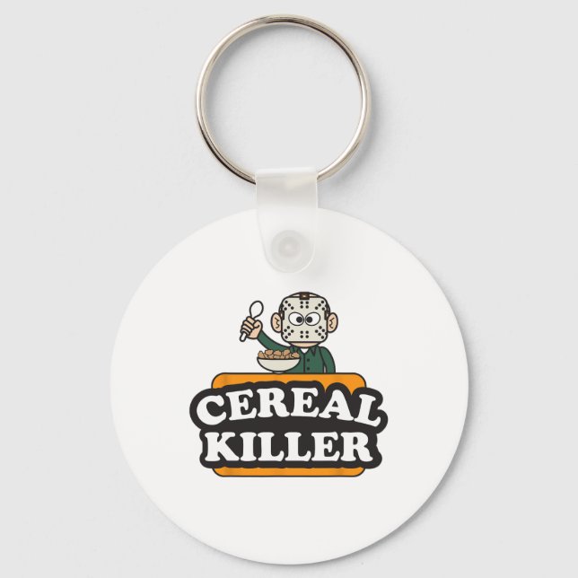 Cereal Killer Food Pun Humor Costume Fun Halloween Keychain (Front)