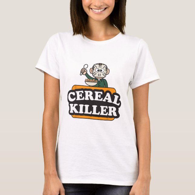 Cereal Killer Food Pun Humor Costume Fun Halloween T-Shirt (Front)