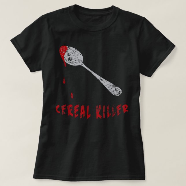 Cereal Killer Funny Halloween Costume Gift Lazy T-Shirt (Design Front)