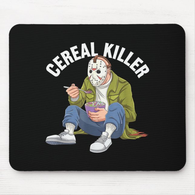 Cereal Killer Funny Halloween Horror Movie Masked  Mouse Pad (Front)