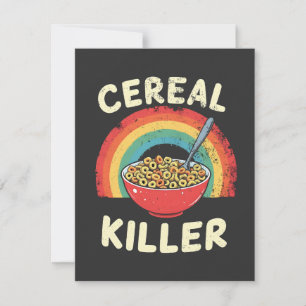 Cereal Killer Mens Food Pun True Crime Holiday Card