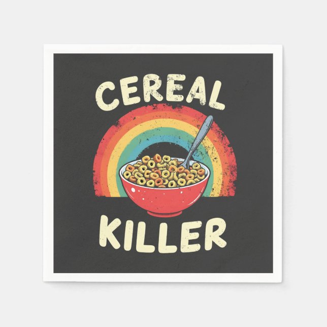 Cereal Killer Mens Food Pun True Crime Napkins (Front)