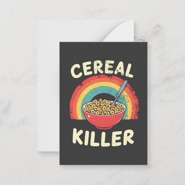 Cereal Killer Mens Food Pun True Crime Note Card (Front)