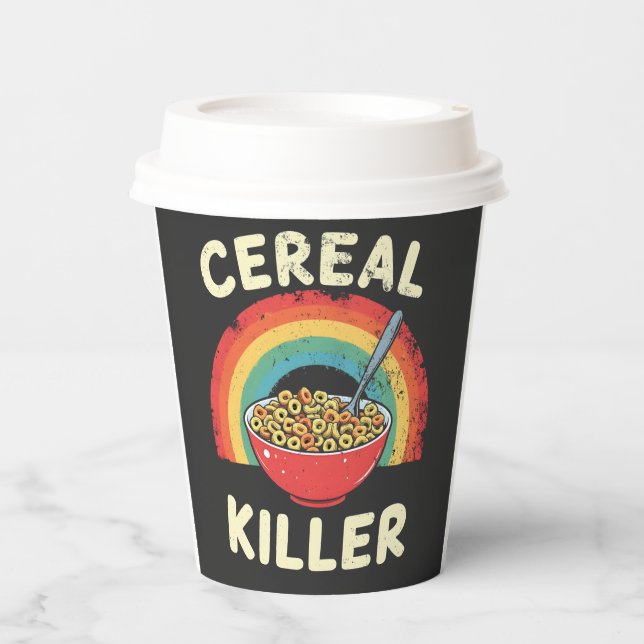 Cereal Killer Mens Food Pun True Crime Paper Cups (Front)