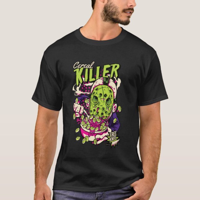 Cereal Killer Pun Joke Funny Matching Halloween Co T-Shirt (Front)