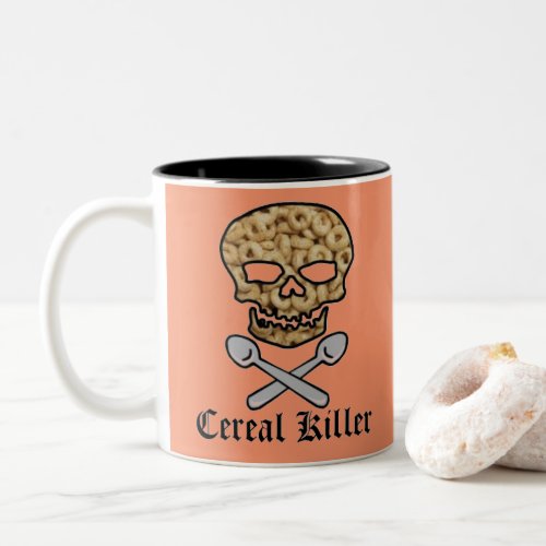 Cereal Killer Skull and Cross Spoons Two_Tone Coffee Mug