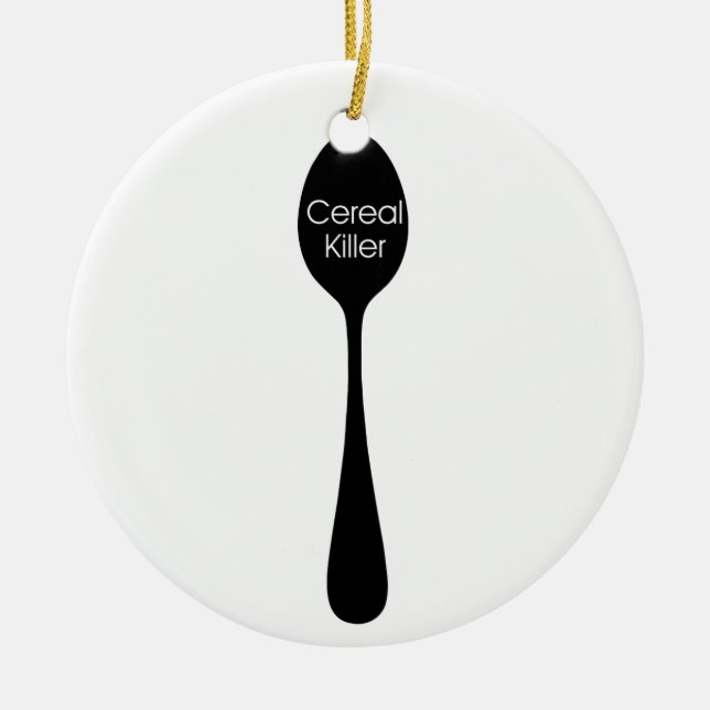 Cereal Killer Spoon Ceramic Ornament (Front)