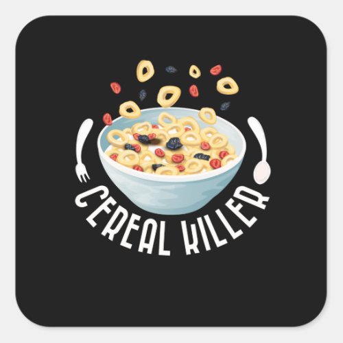 Cereal Killer Square Sticker